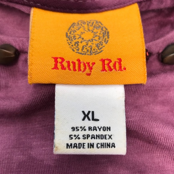 TIE DYE EMBELLISHED  3/4 SLEEVE TOP Ruby Rd - Picture 6 of 6